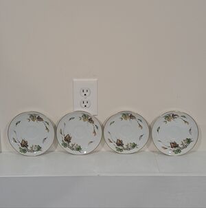 Vintage 60s Wentworth China Autumn No. 7516, Saucer Set Of 4.